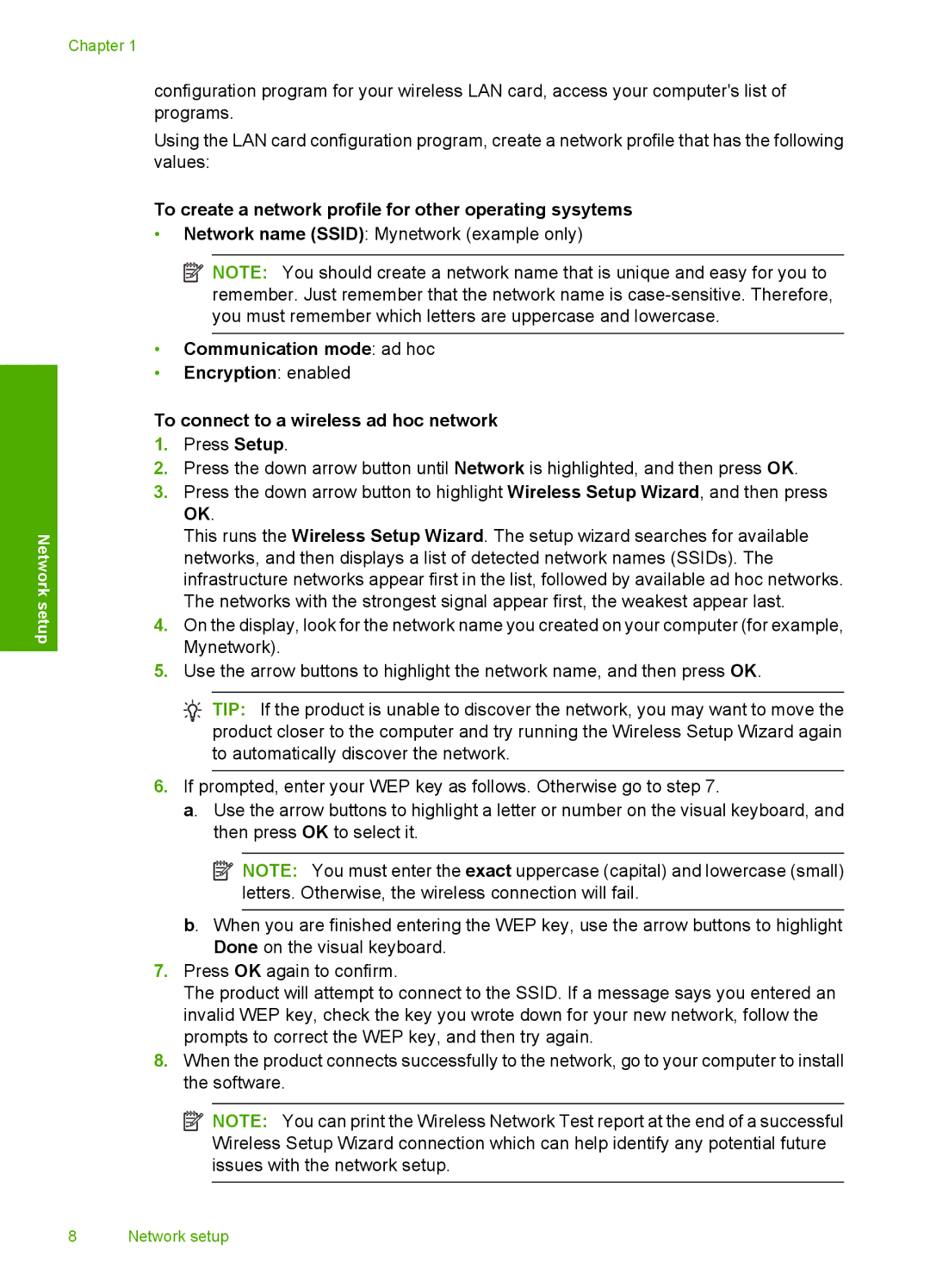 HP C309a manual To create a network profile for other operating sysytems 