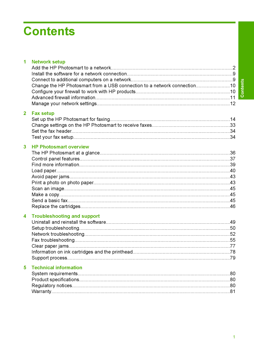 HP C309a manual Contents 