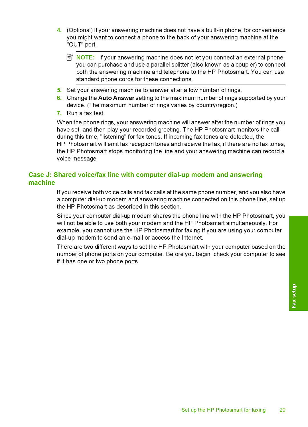 HP C309a manual Fax setup 