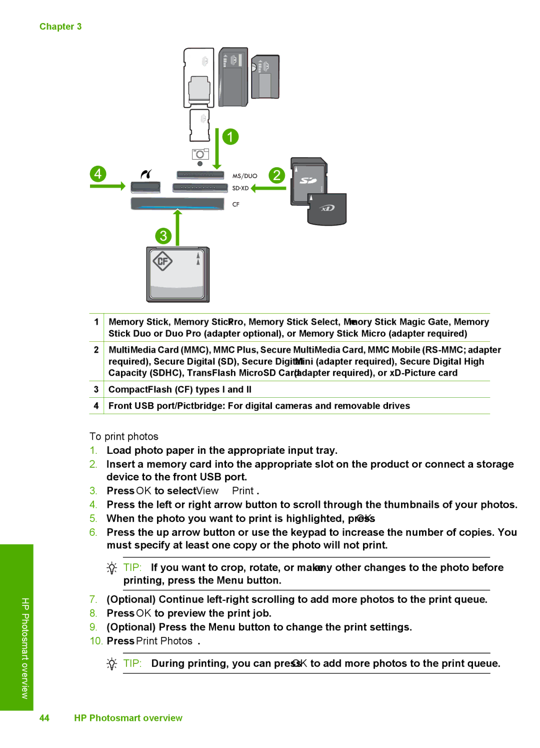 HP C309a manual To print photos, Press Print Photos 