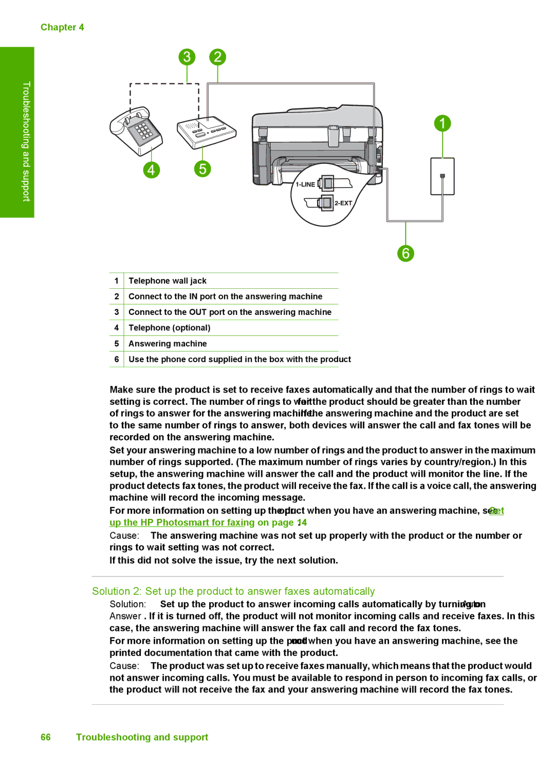 HP C309a manual Solution 2 Set up the product to answer faxes automatically 