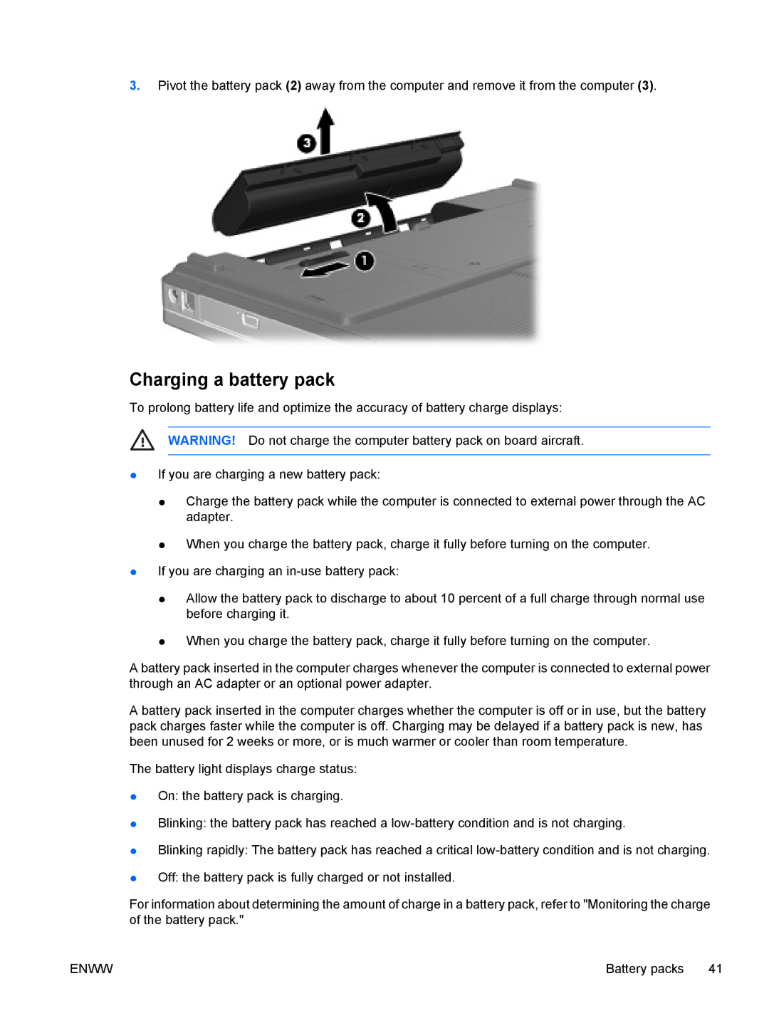 HP C302NR, C310EA, C305LA, C310EU, C303NR, C300EU, C304NR, C301NR, C318LA, C315LA, C399XX, C350EU manual Charging a battery pack 