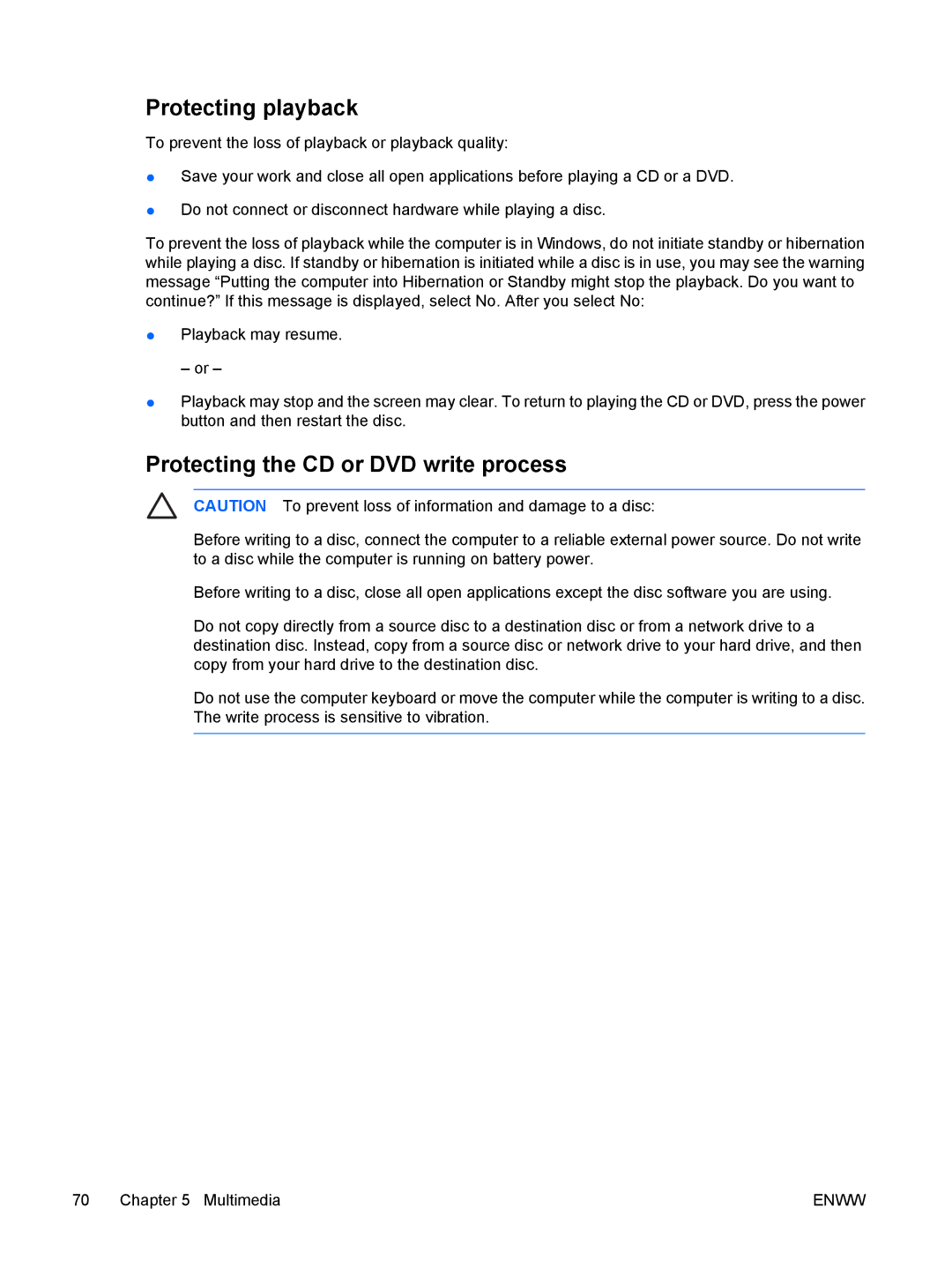 HP C399XX, C310EA, C305LA, C310EU, C303NR, C300EU, C304NR, C301NR Protecting playback, Protecting the CD or DVD write process 