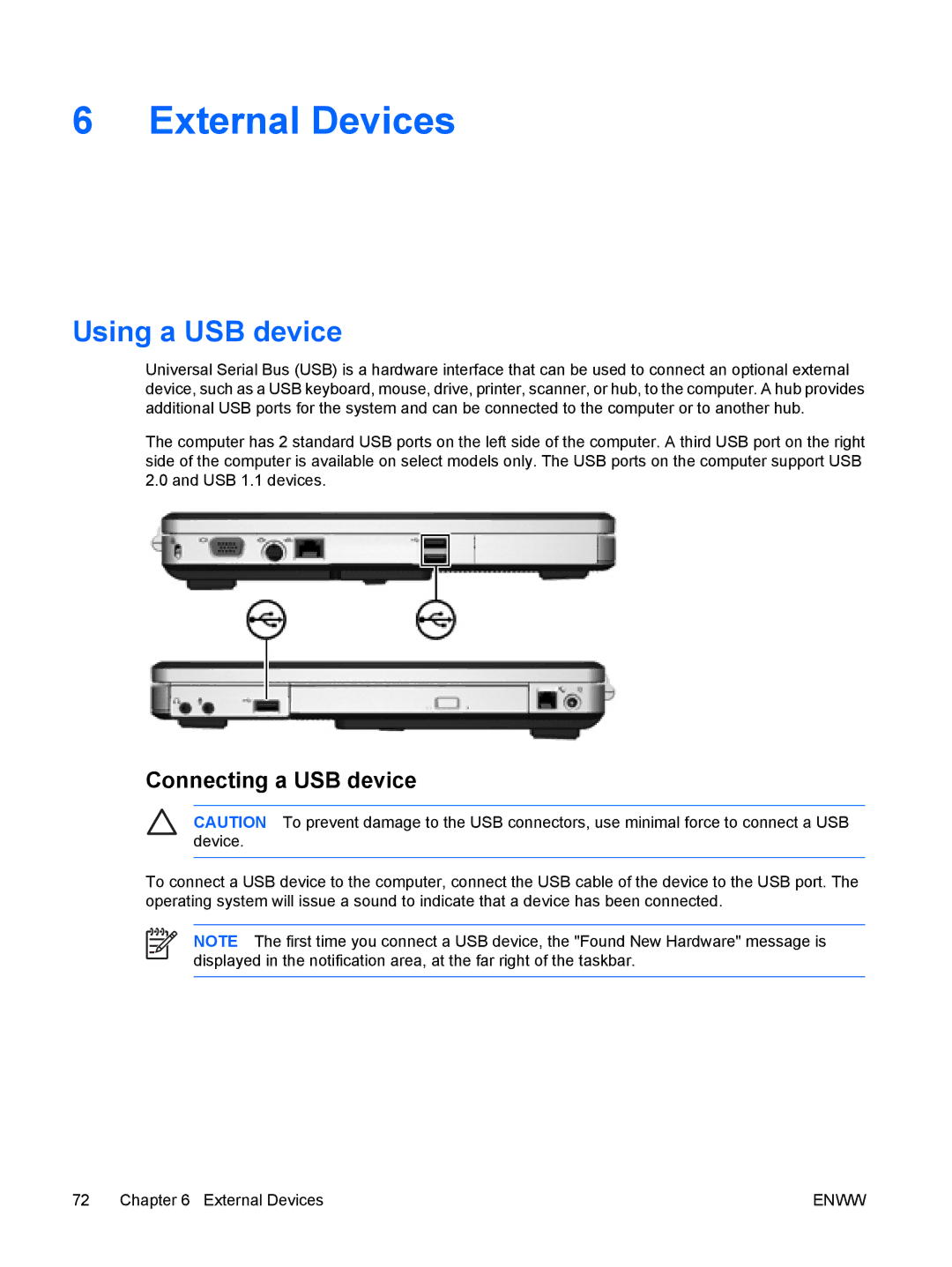 HP C310EA, C305LA, C310EU, C303NR, C300EU, C304NR, C301NR, C302NR, C318LA, C315LA manual Using a USB device, Connecting a USB device 