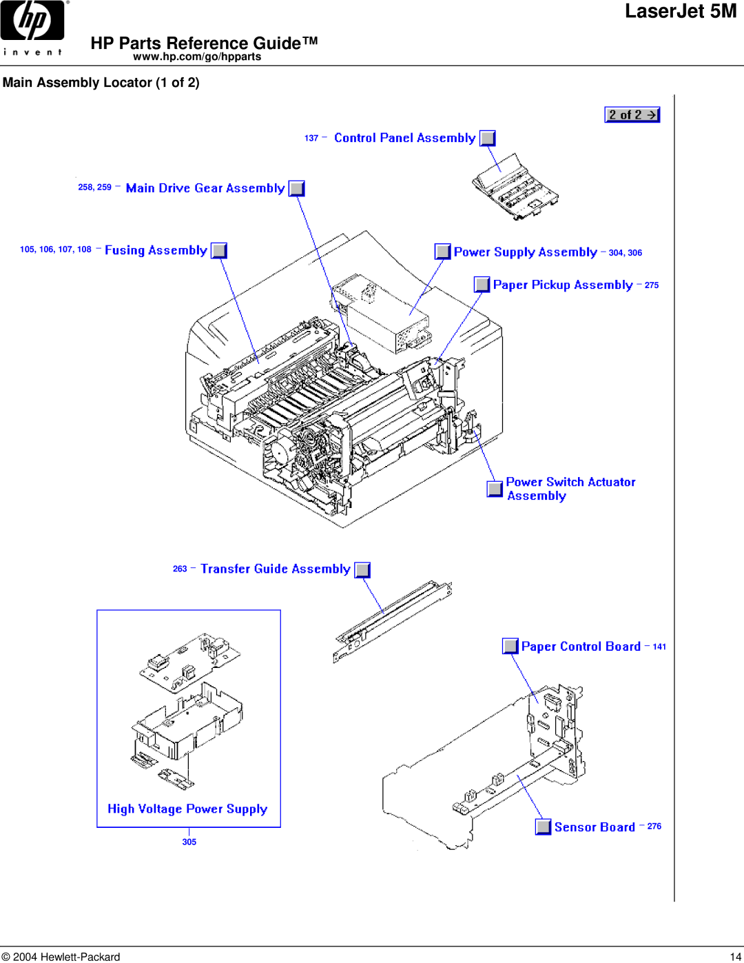 HP C3132A manual Main Assembly Locator 1 