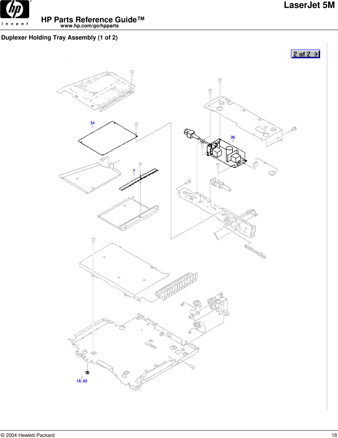 HP C3132A manual Duplexer Holding Tray Assembly 1 