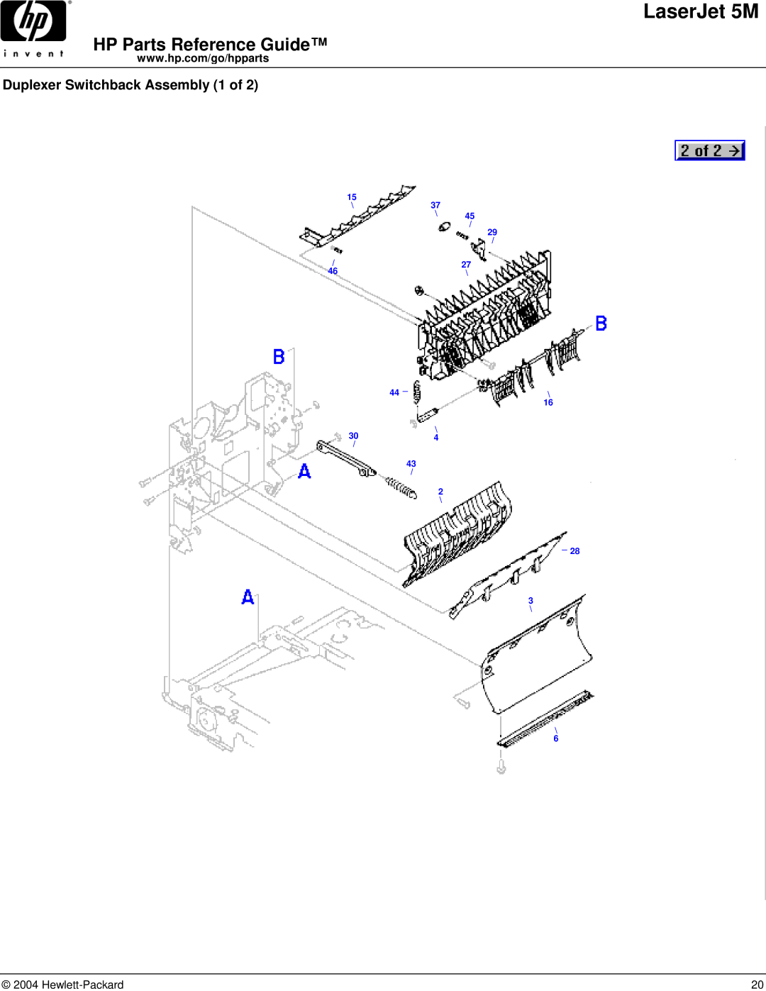 HP C3132A manual Duplexer Switchback Assembly 1 