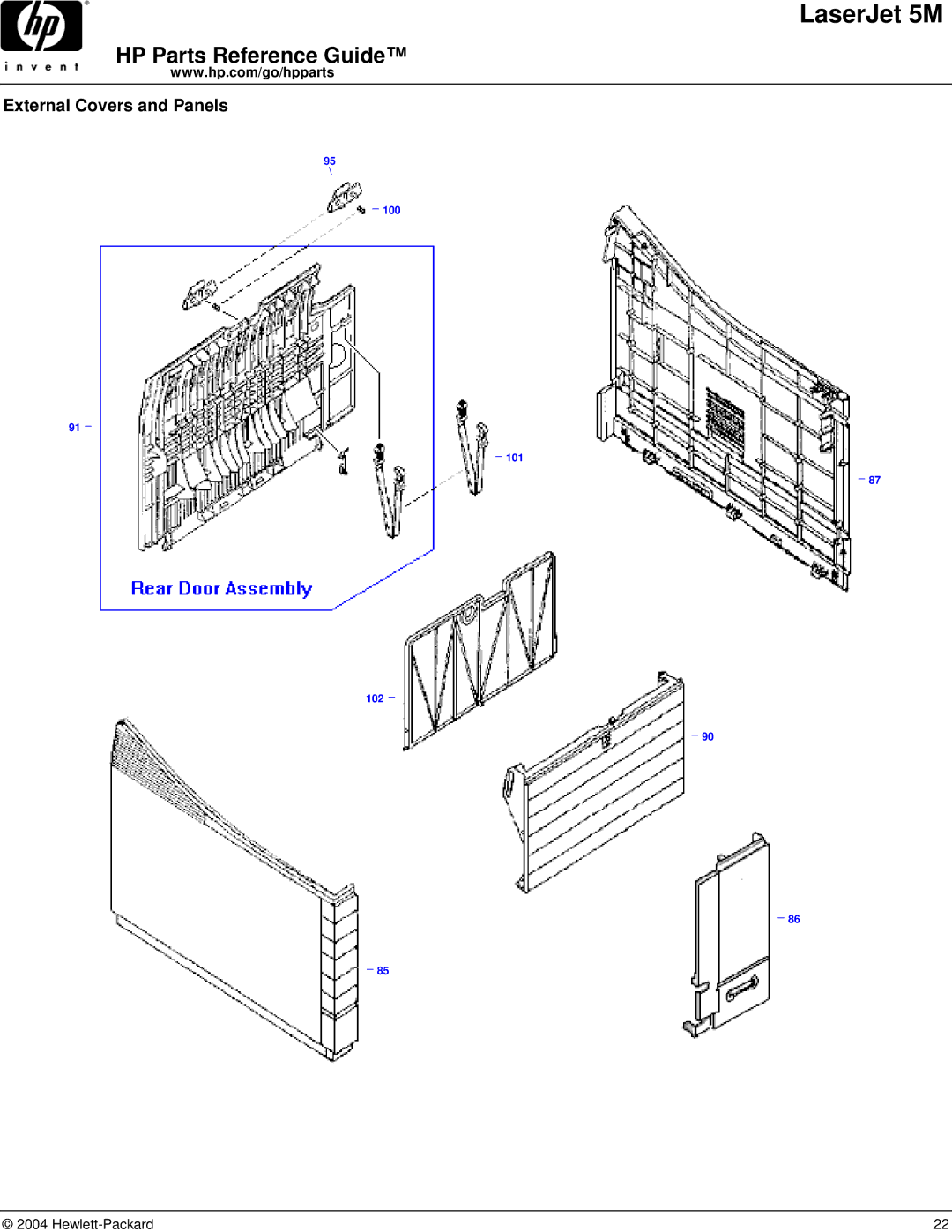 HP C3132A manual External Covers and Panels 