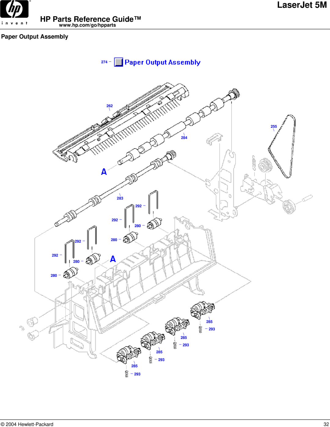 HP C3132A manual Paper Output Assembly 