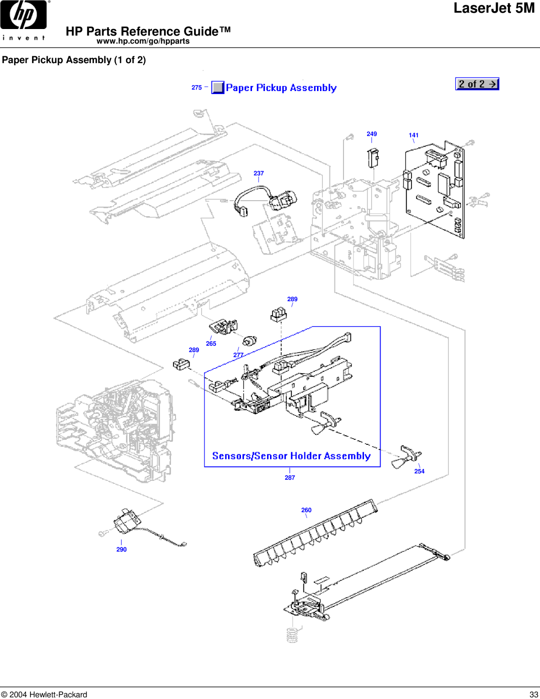 HP C3132A manual Paper Pickup Assembly 1 