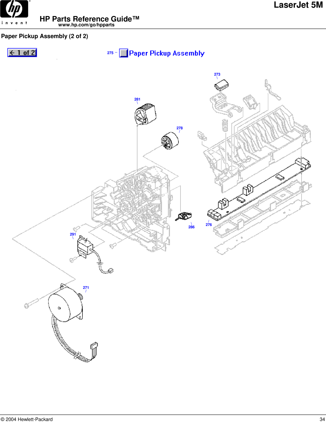 HP C3132A manual Paper Pickup Assembly 2 