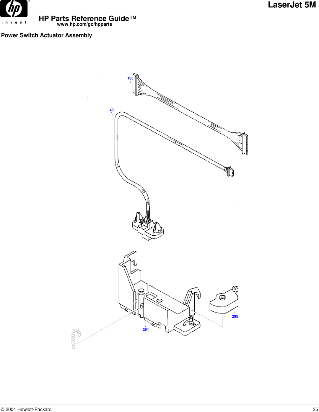 HP C3132A manual Power Switch Actuator Assembly 