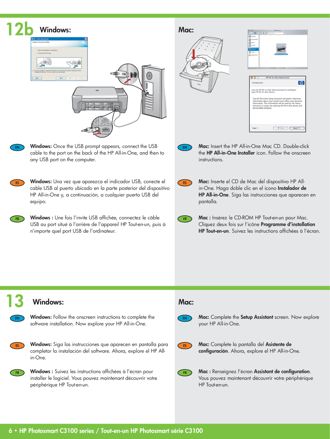 HP C3183, C3180, C3135, C3150, C3140, C3125 manual 12b Windows Mac 