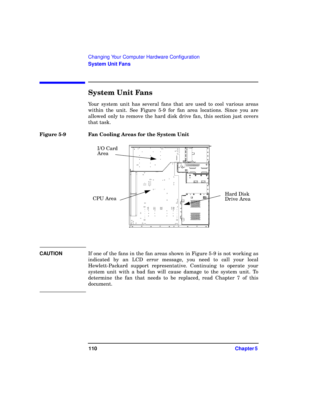 HP c3700 manual System Unit Fans, Fan Cooling Areas for the System Unit 