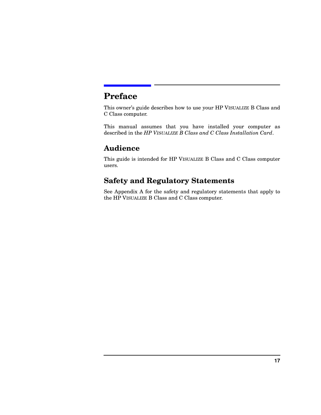 HP c3700 manual Audience, Safety and Regulatory Statements 