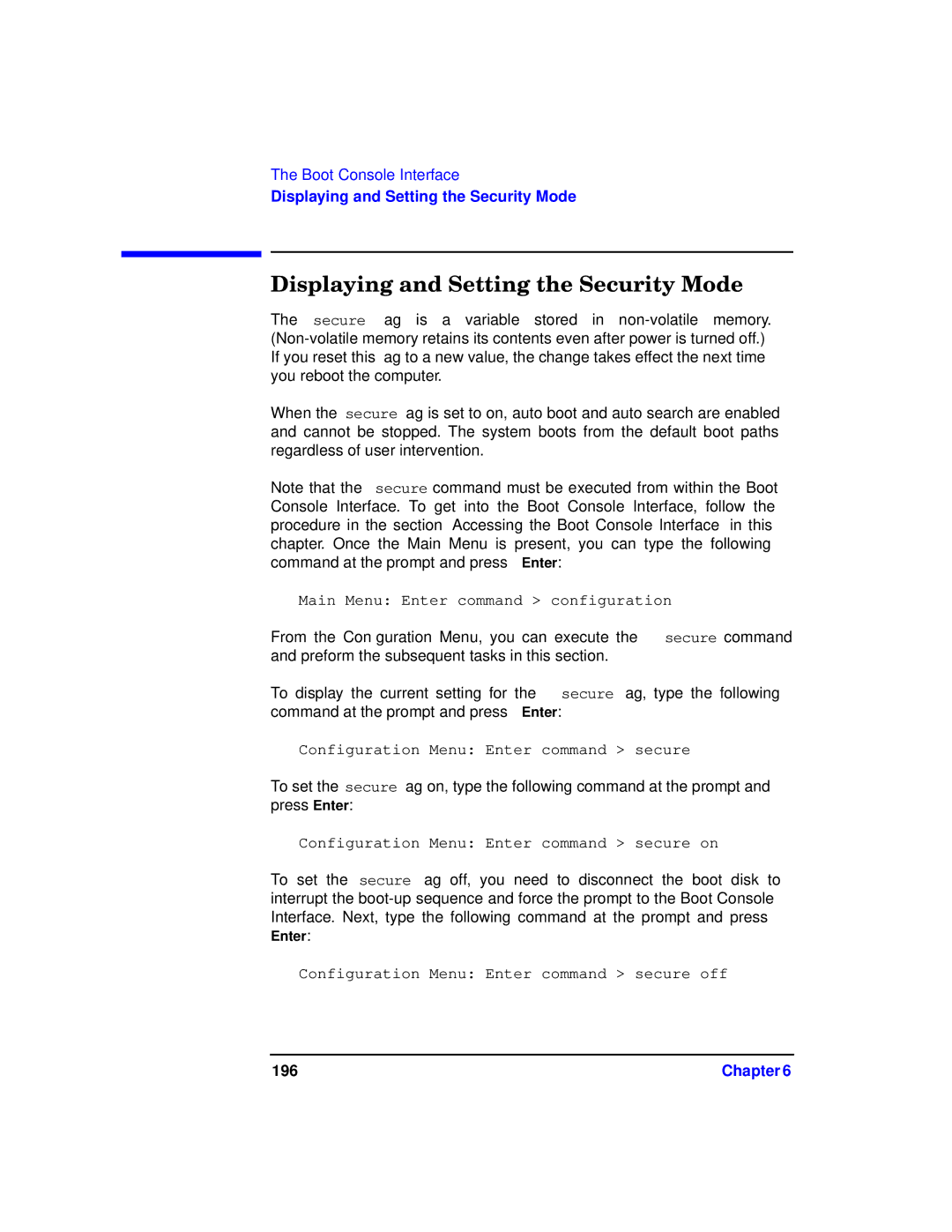 HP c3700 manual Displaying and Setting the Security Mode 