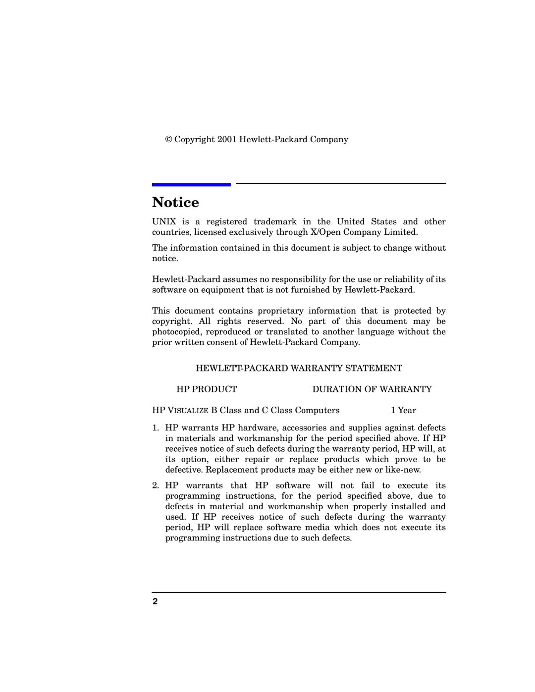 HP c3700 manual HEWLETT-PACKARD Warranty Statement 