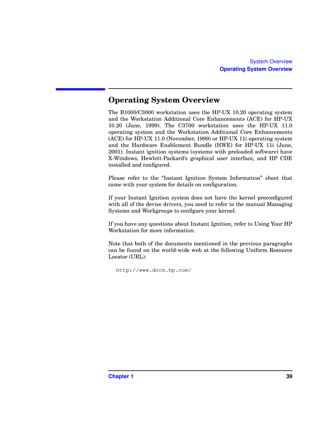 HP c3700 manual Operating System Overview 