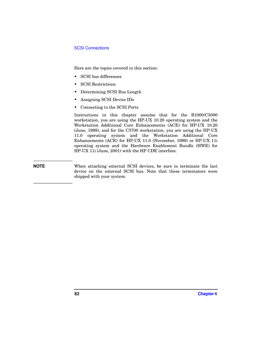 HP c3700 manual Scsi Connections 