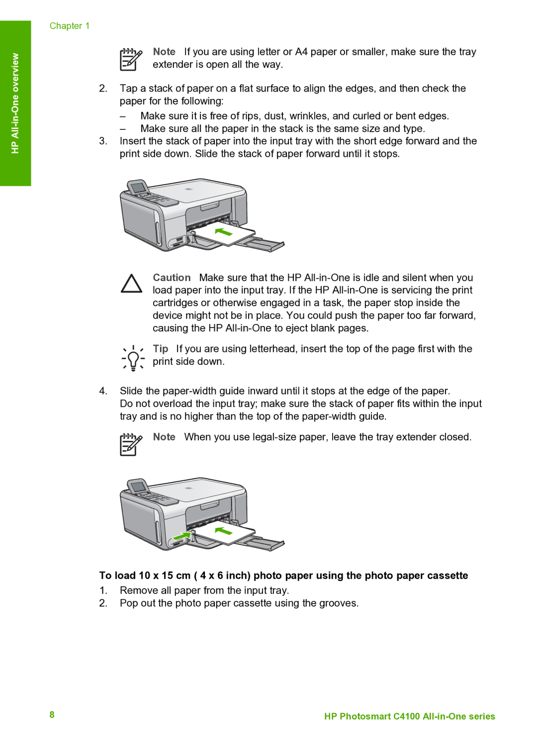 HP C4140, C4150, C4180 manual HP All-in-One overview 