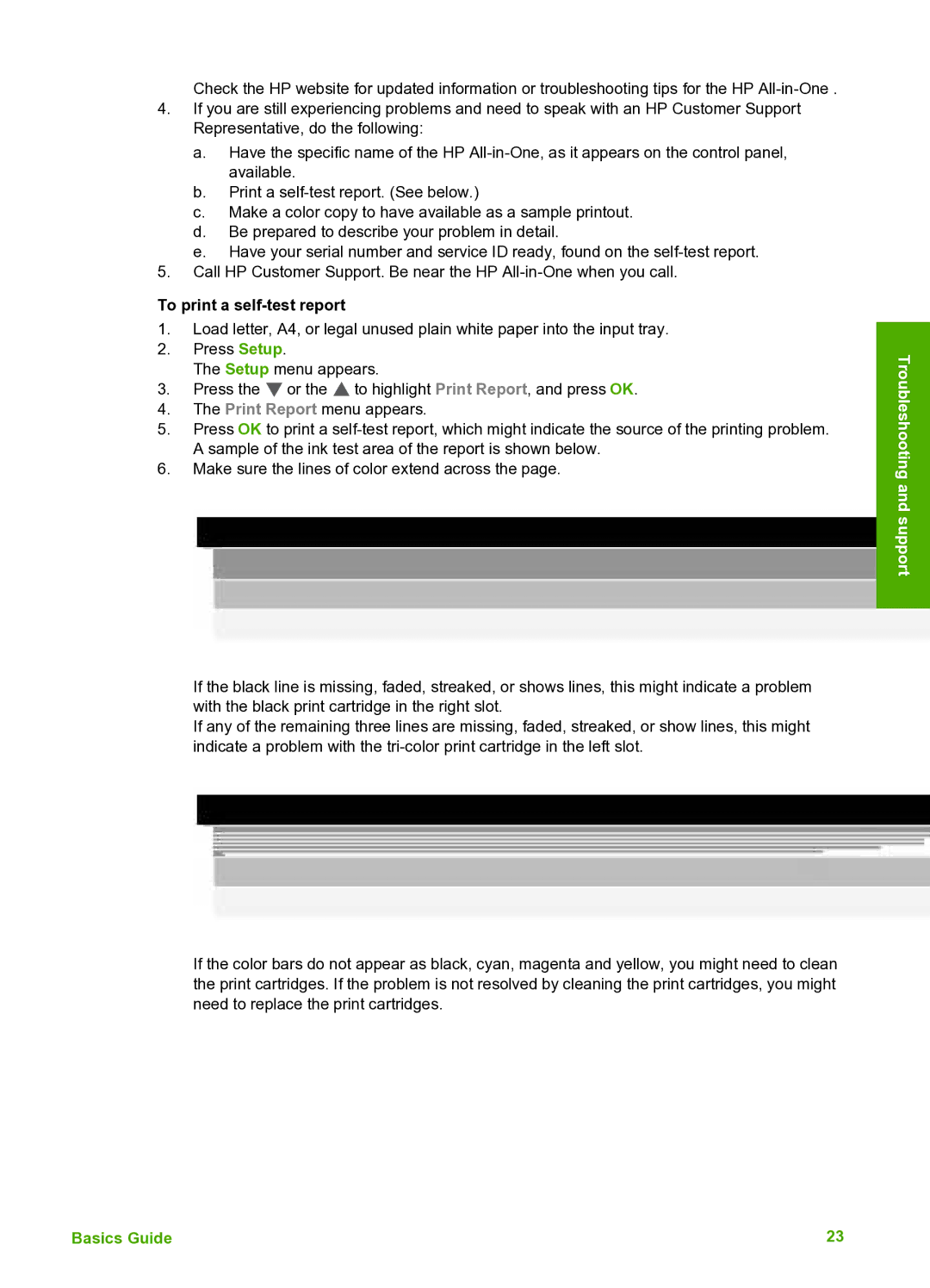 HP C4140, C4150, C4180 manual To print a self-test report 