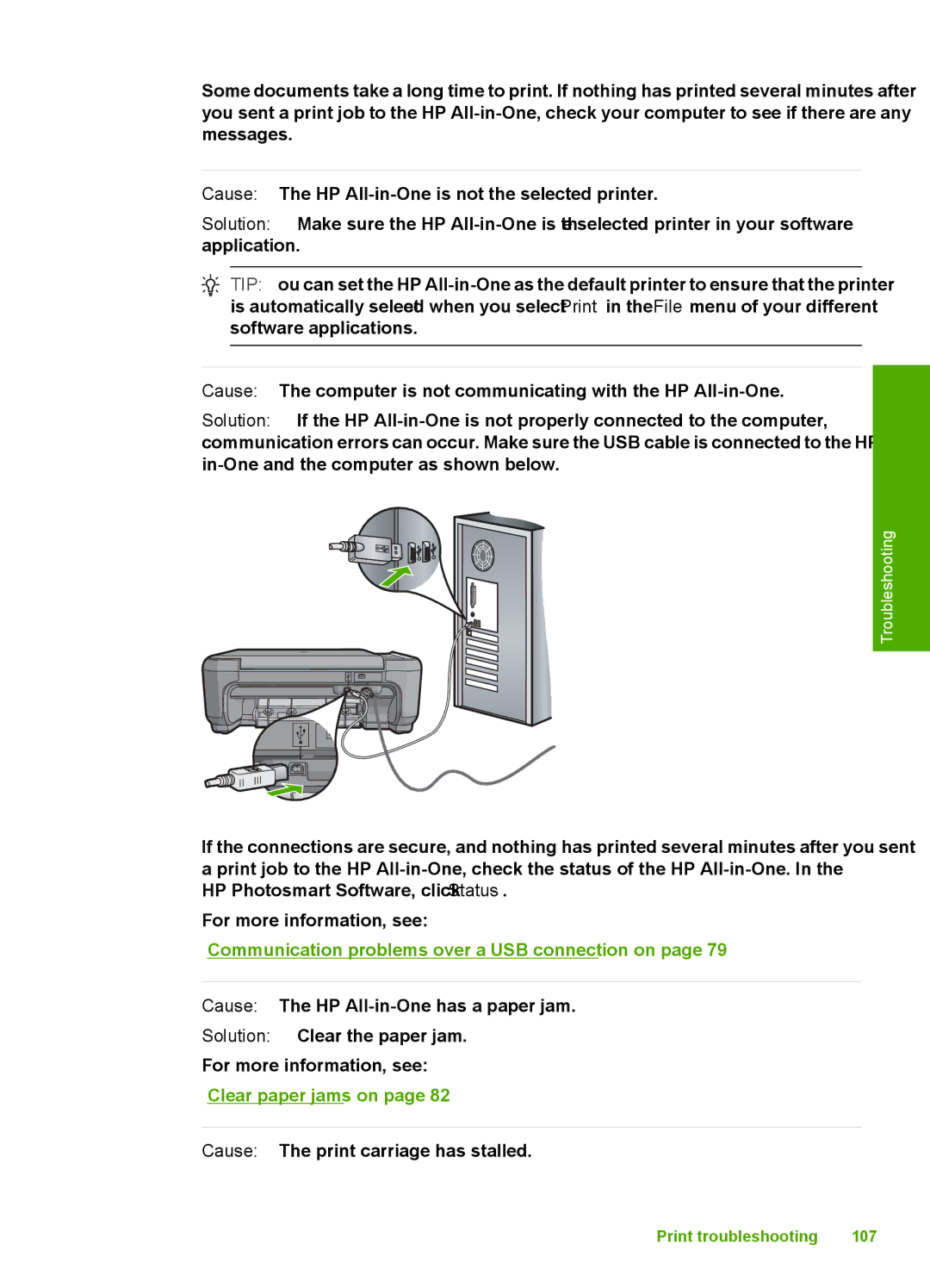 HP C4200 manual Print troubleshooting 107 