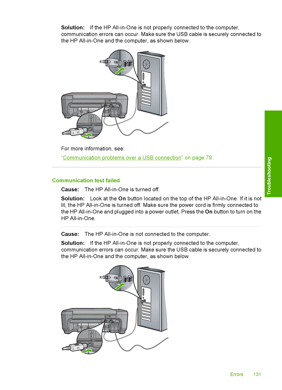 HP C4200 manual Communication test failed 