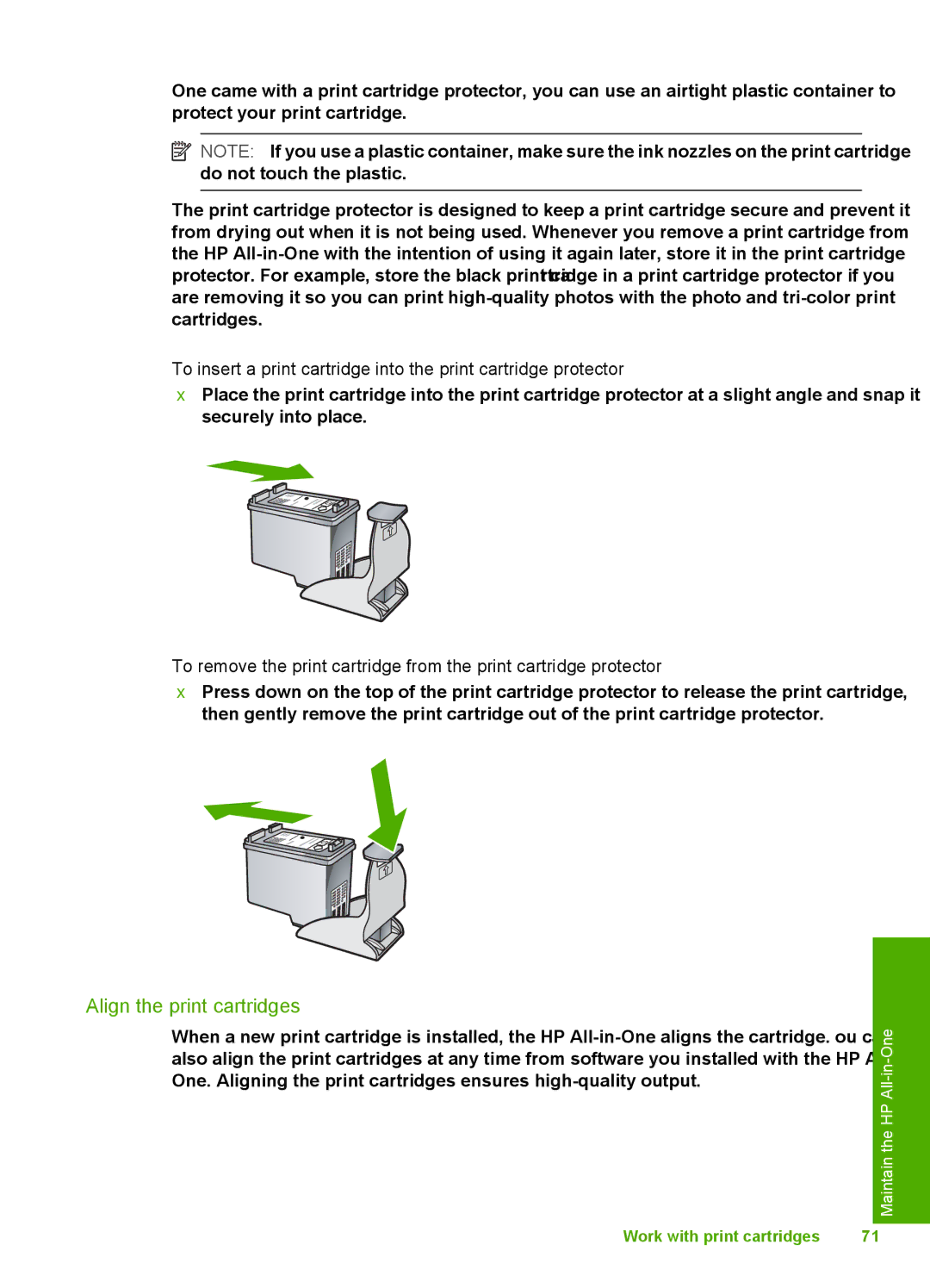 HP C4200 manual Align the print cartridges 