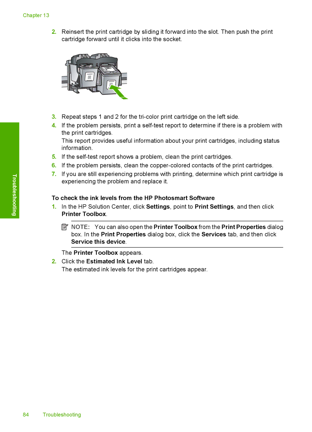 HP C4200 manual To check the ink levels from the HP Photosmart Software 