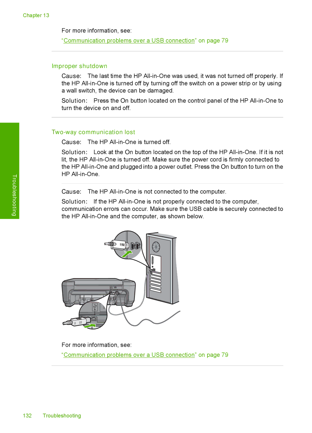 HP C4283, C4280, C4288, C4275, C4273, C4272, C4270, C4210, C4240 manual Improper shutdown, Two-way communication lost 