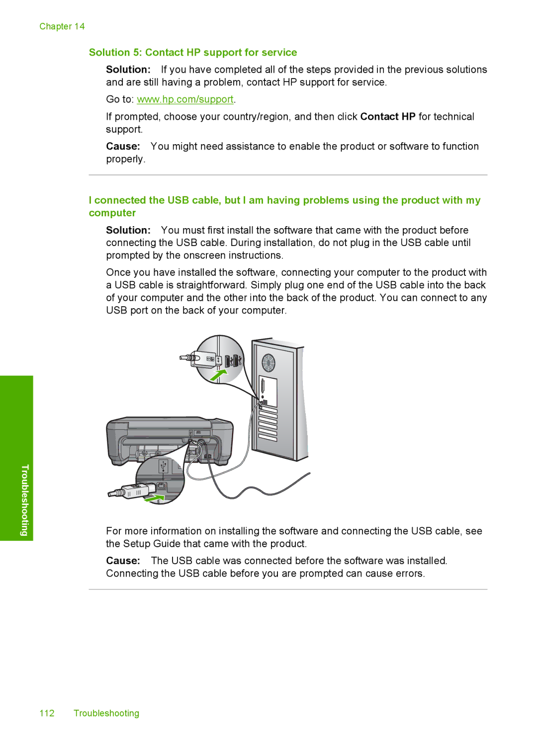 HP C4342, C4344 manual Solution 5 Contact HP support for service 