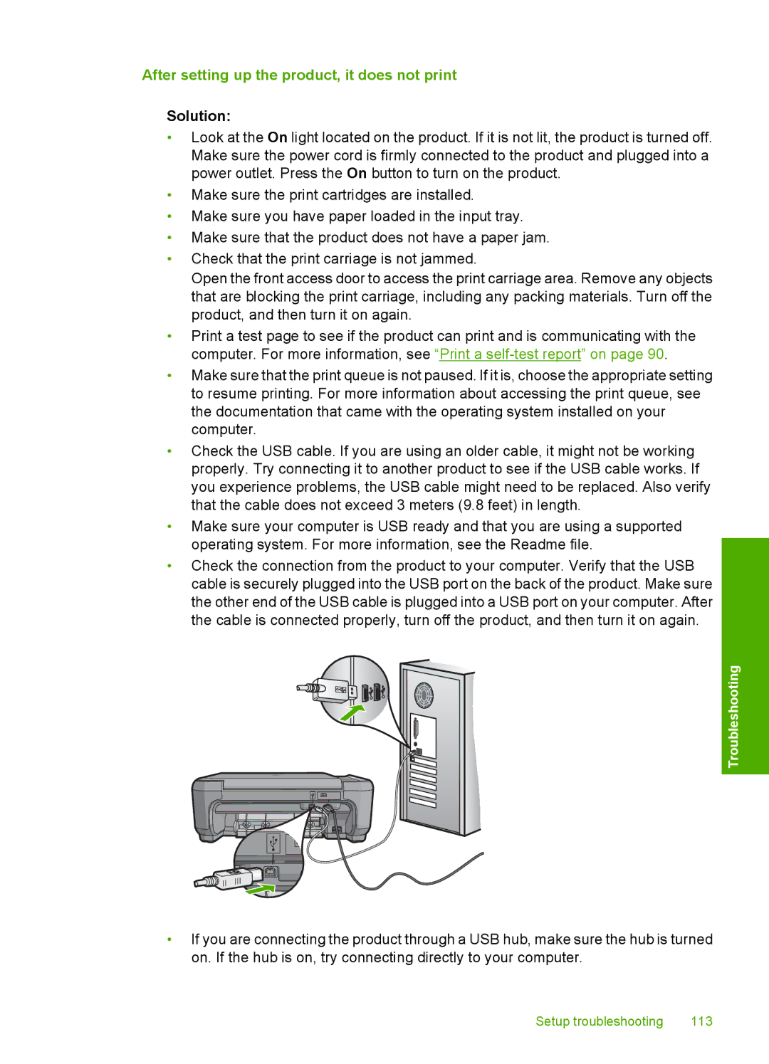 HP C4344, C4342 manual After setting up the product, it does not print, Solution 