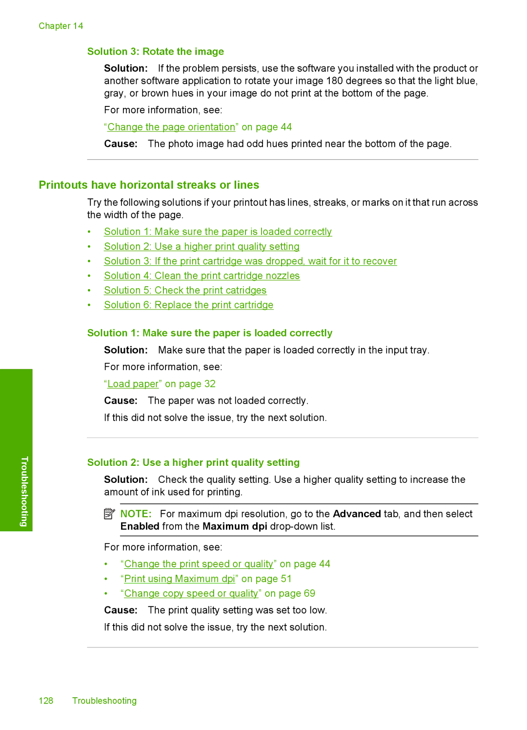 HP C4342, C4344 manual Printouts have horizontal streaks or lines, Solution 3 Rotate the image 