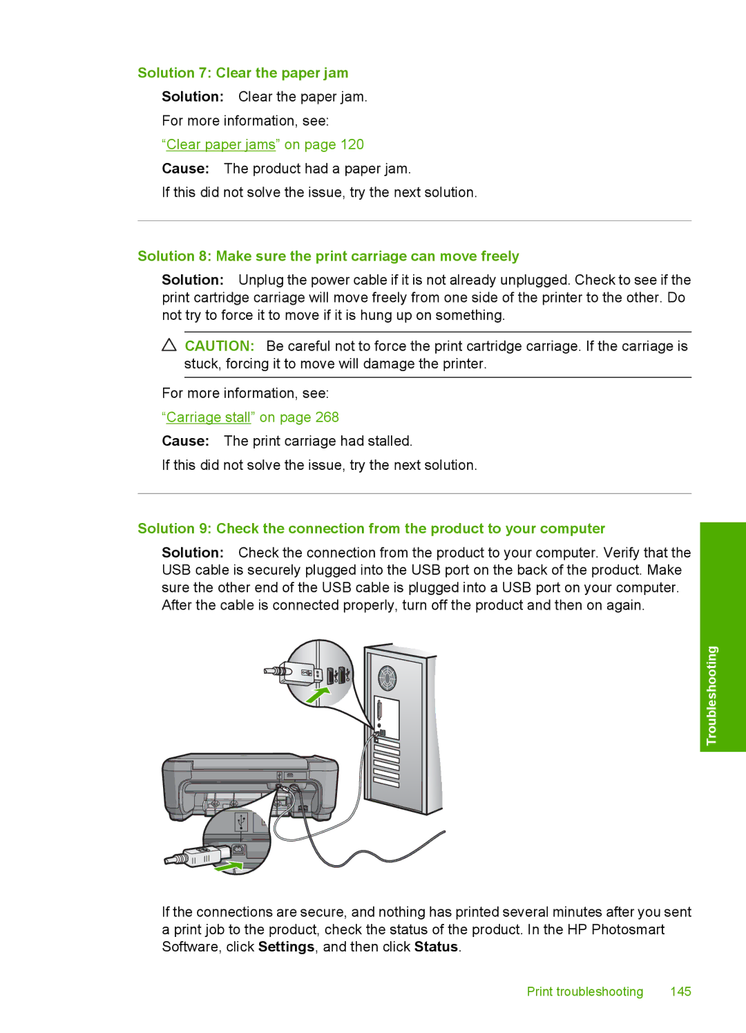 HP C4344, C4342 manual Print troubleshooting 145 