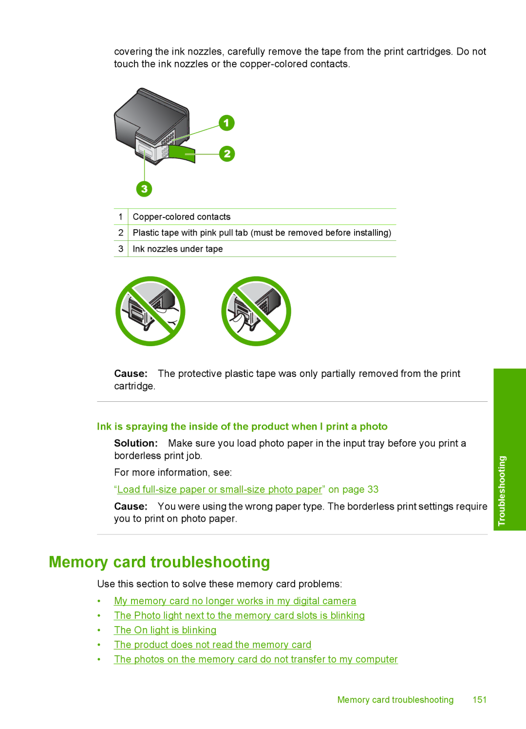 HP C4344, C4342 manual Memory card troubleshooting 