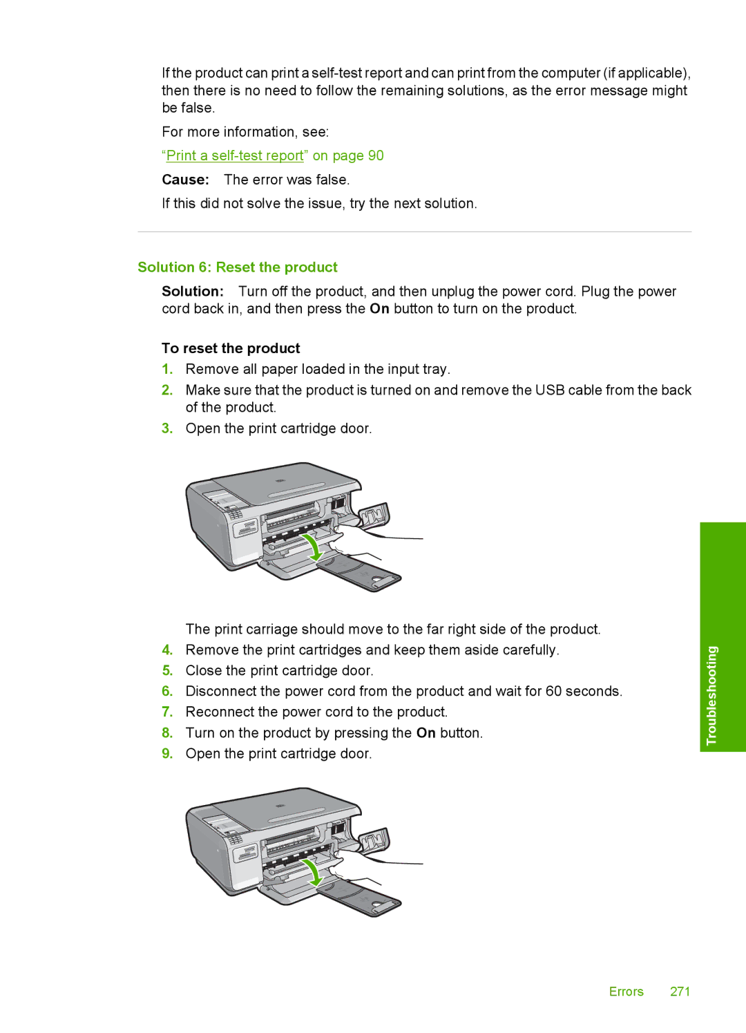 HP C4344, C4342 manual Solution 6 Reset the product 