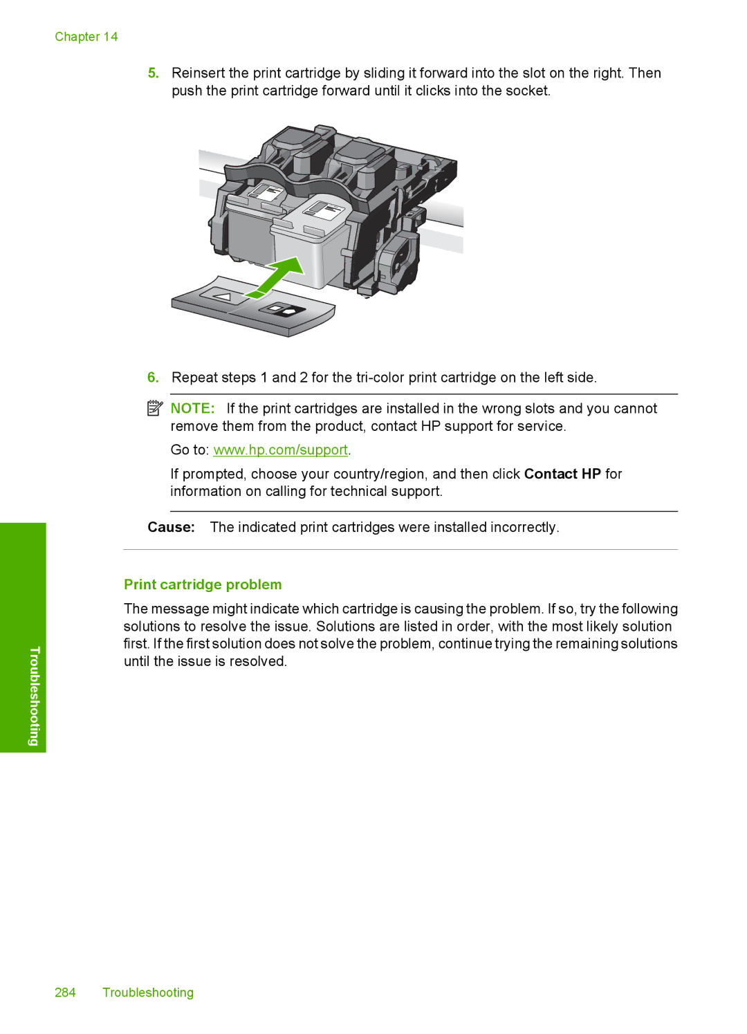 HP C4342, C4344 manual Print cartridge problem 