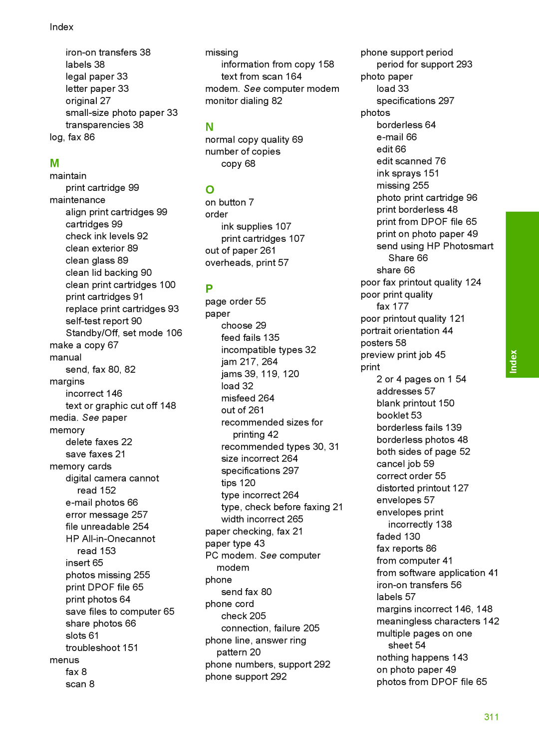 HP C4344, C4342 manual 311 