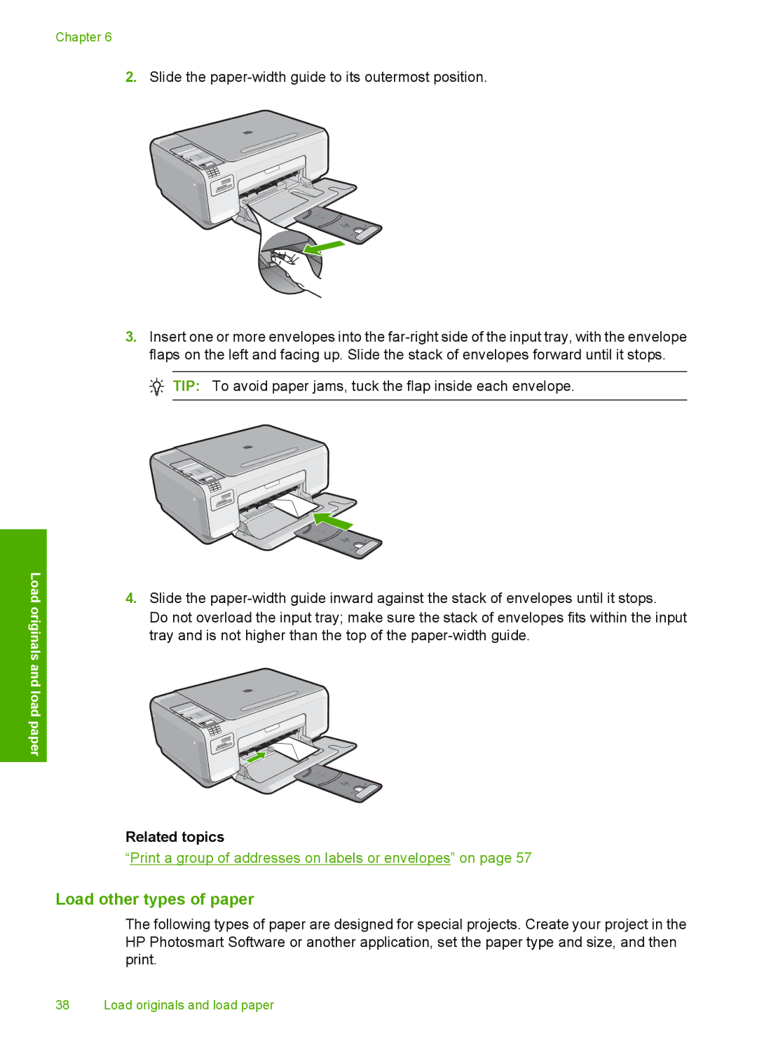 HP C4342, C4344 manual Load other types of paper 