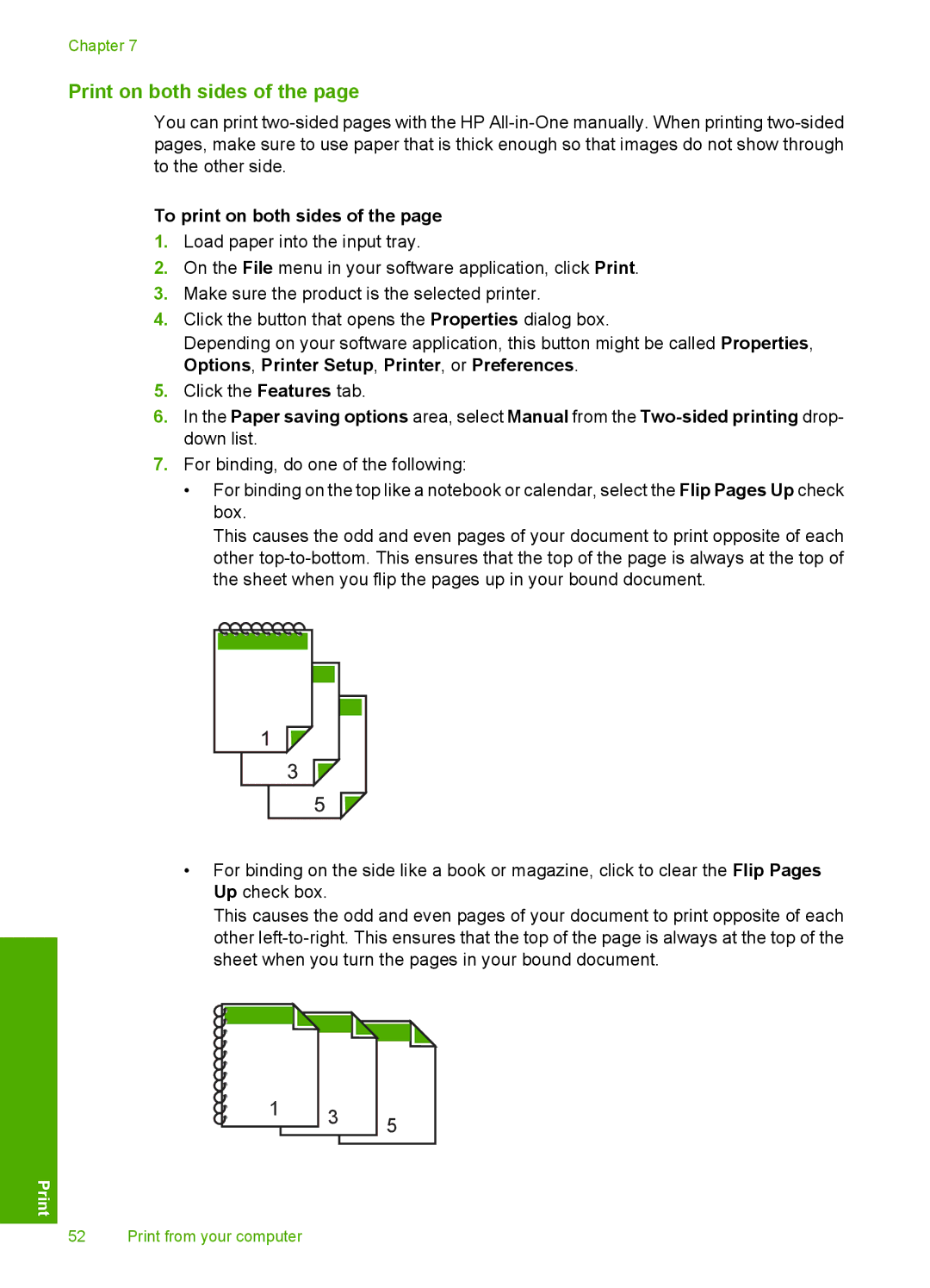 HP C4342, C4344 manual Print on both sides, To print on both sides 