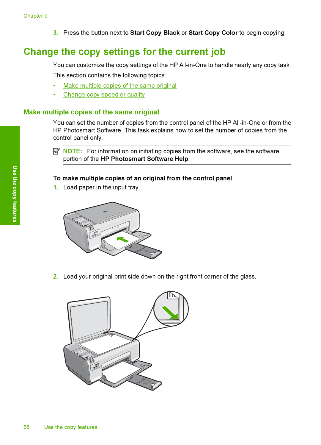 HP C4342, C4344 manual Change the copy settings for the current job, Make multiple copies of the same original 