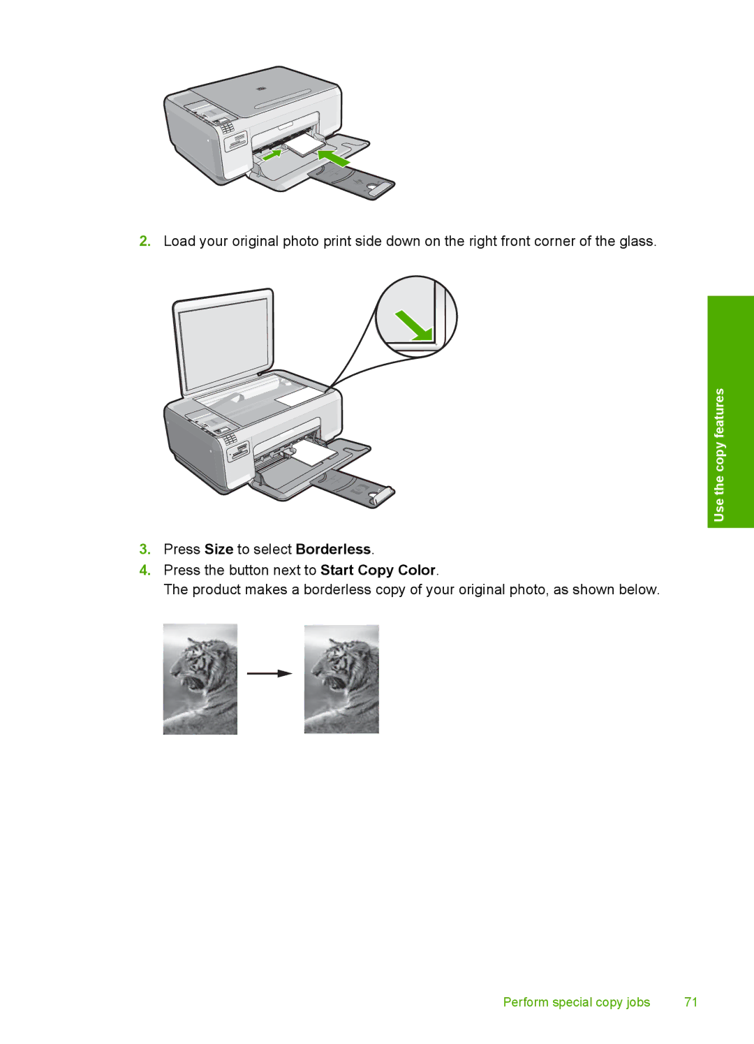 HP C4344, C4342 manual Perform special copy jobs 