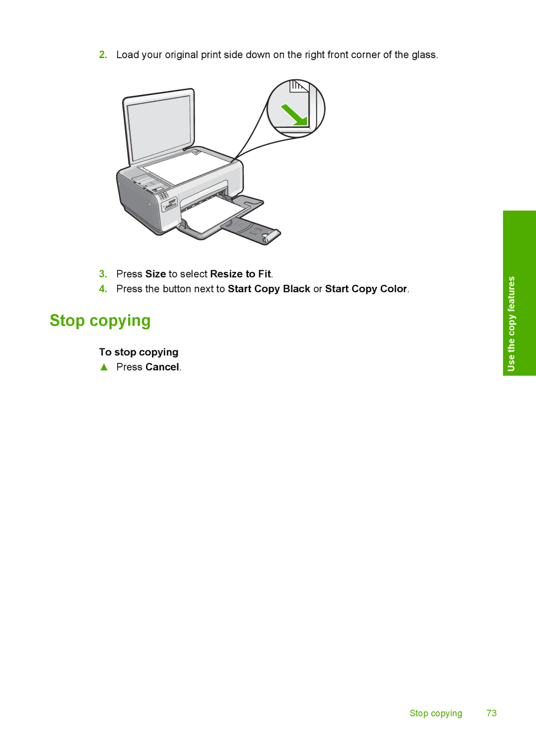 HP C4344, C4342 manual Stop copying, To stop copying 