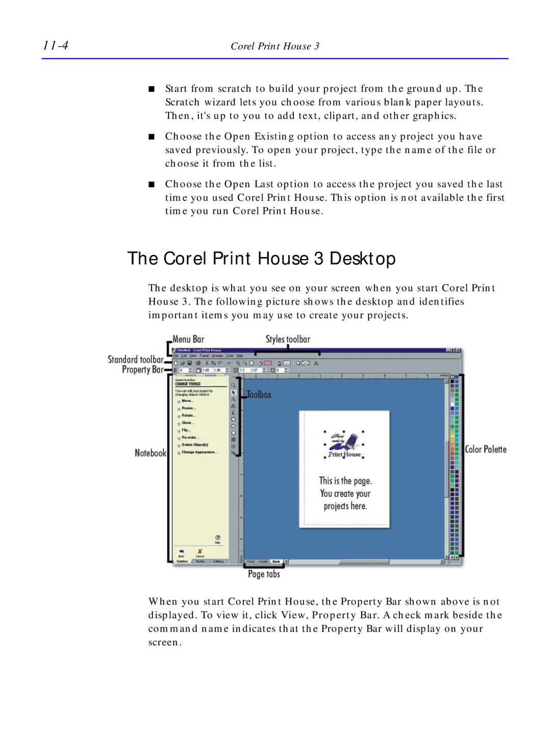 HP C4380-90100 manual Corel Print House 3 Desktop, 11-4 