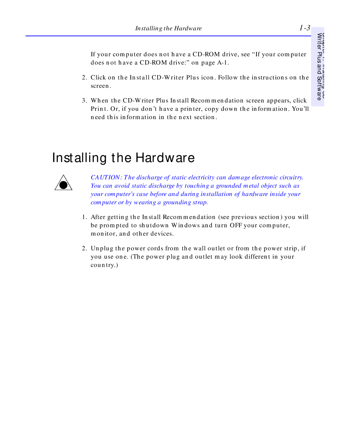 HP C4380-90100 manual Installing the Hardware 