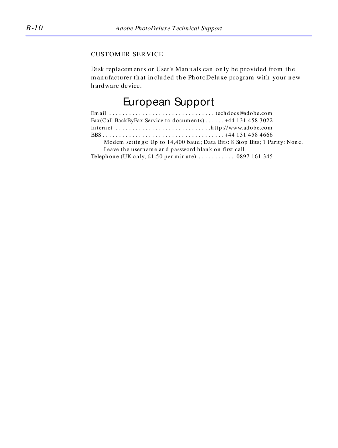 HP C4380-90100 manual European Support 