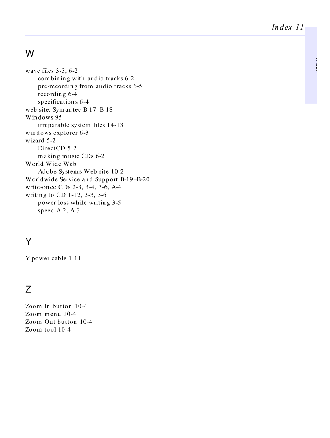 HP C4380-90100 manual Index-11 