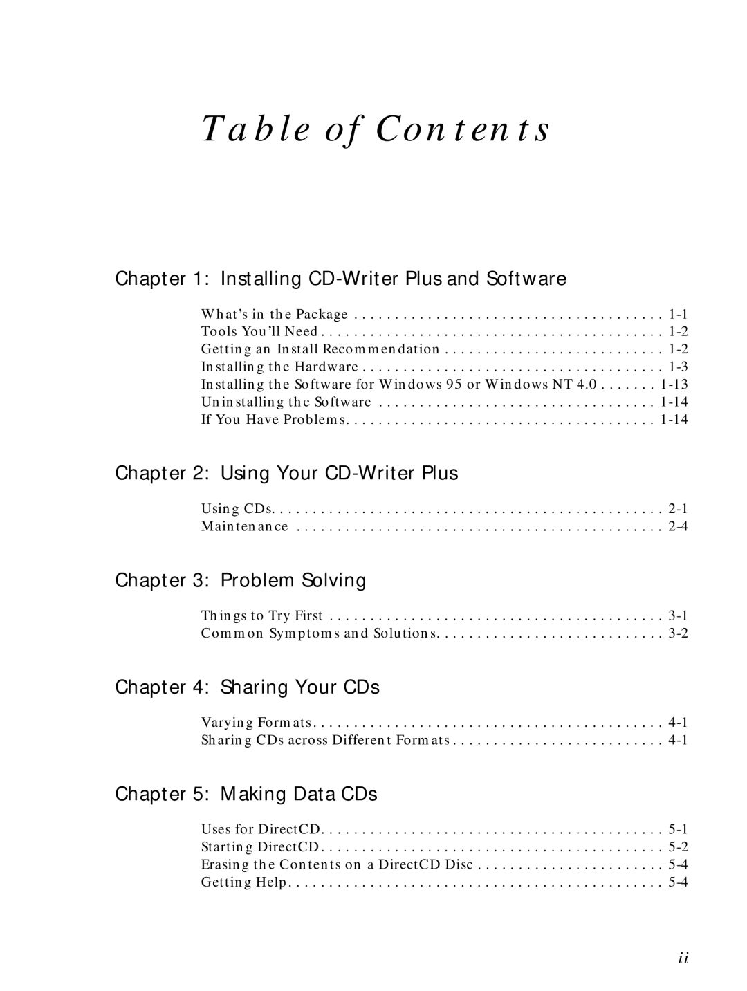 HP C4380-90100 manual Table of Contents 