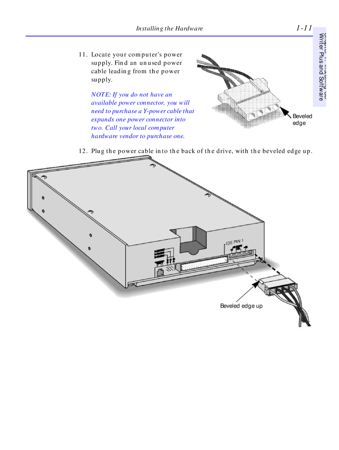 HP C4380-90100 manual Need to purchase a Y-power cable that 