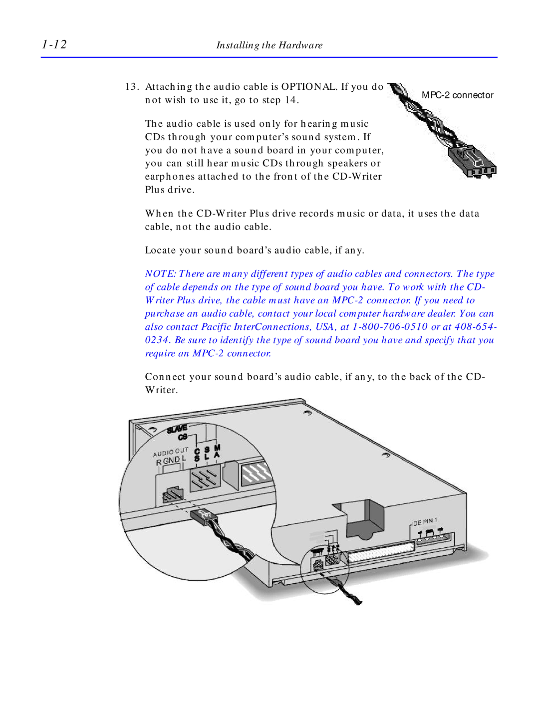 HP C4380-90100 manual MPC-2 connector 